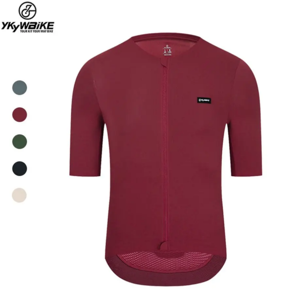 YKYWBIKE-Camiseta de ciclismo de manga corta para verano, camisetas para bicicleta de montaña, manga corta YKK con cremallera, tela Coldback UPF 50+, ropa para bicicleta