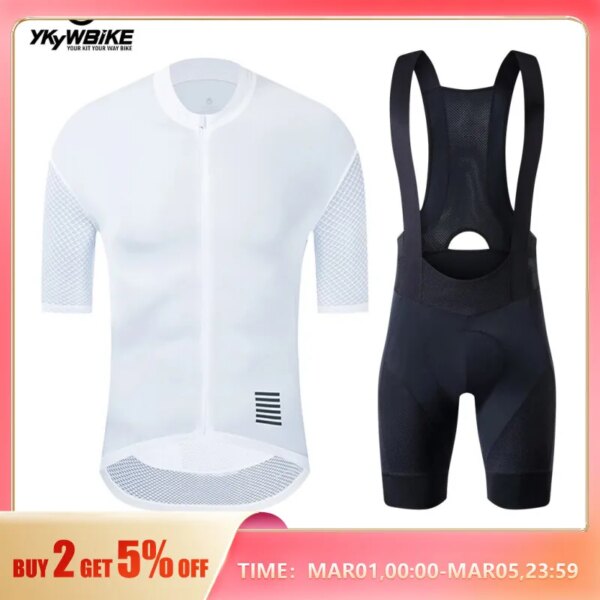 YKYWBIKE-ropa de ciclismo para hombre, Jersey de ciclismo con pechera, pantalones cortos, ropa de equipo profesional para bicicleta, conjunto de Maillot de ciclismo