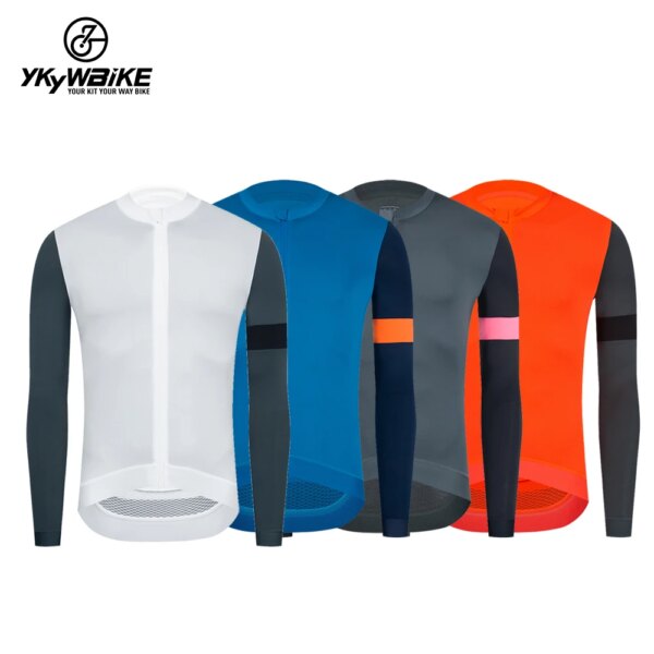 YKYWBIKE-Camiseta de ciclismo para hombre, de manga larga, cómoda, con protección solar, para bicicleta de carretera, MTB, abrigo deportivo para primavera y otoño