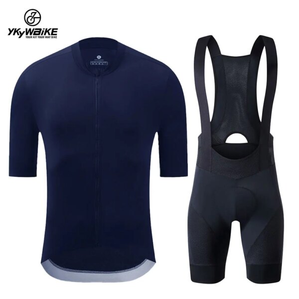 YKYWBIKE Pro Team-Conjunto de Jersey de ciclismo para hombre, ropa de bicicleta transpirable, camiseta de manga corta, pantalones cortos con pechera para bicicleta de verano