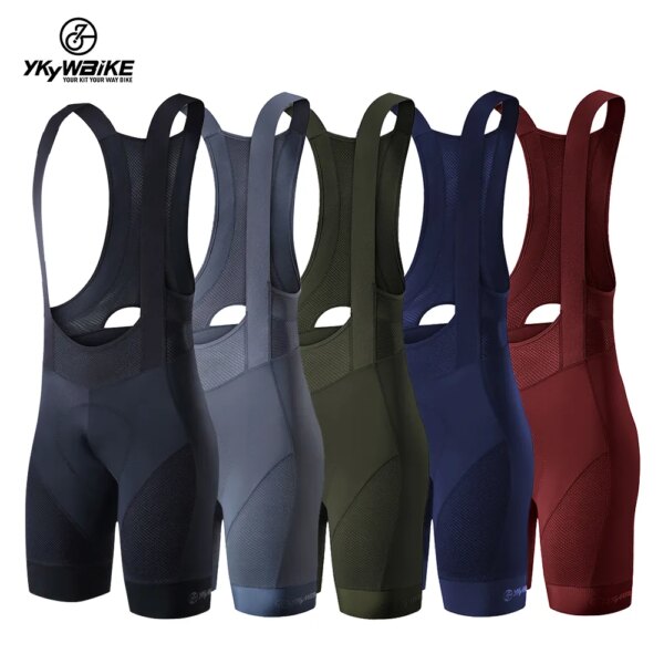 Ykywbike Pantalones cortos con tirantes de ciclismo para hombre, ropa para exteriores, bicicleta, 6 horas de paseo, mallas con tirantes acolchadas para montar en bicicleta, ropa de ciclismo para hombre de secado rápido