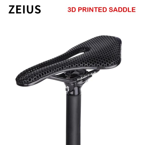 ZEIUS-sillín ultraligero de nailon/fibra de carbono para bicicleta de montaña, sillín de bicicleta con estampado 3D, hueco, cómodo y transpirable