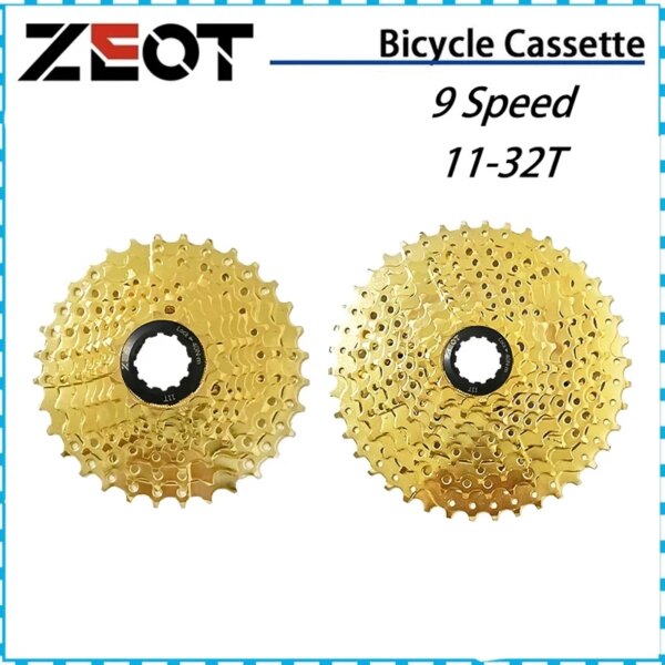 ZEOT bicicleta de carretera 9 velocidades oro Cassette Velocidade 11-32T bicicleta Cassette rueda libre MTB piñón para SHIMANO SRAM