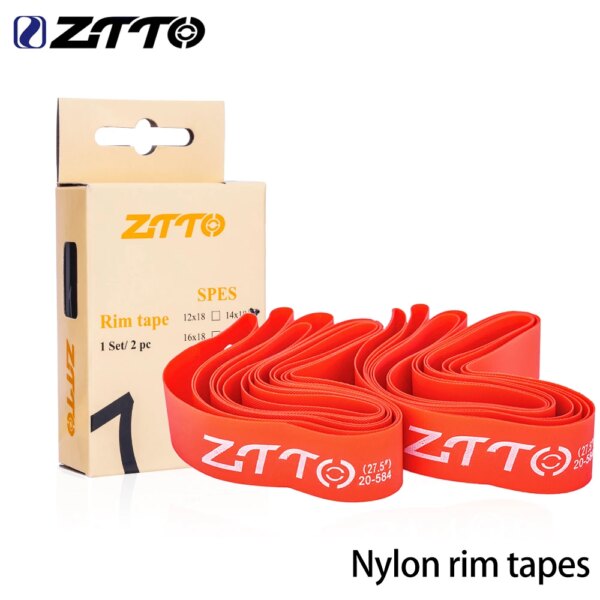 ZTTO-cintas de nailon para llanta de bicicleta, tiras de llanta para 14, 16, 18, 20, 22, 24, 26, 27,5, 29 pulgadas, 700c, MTB, neumático plegable para bicicleta de montaña y carretera, 2 uds.