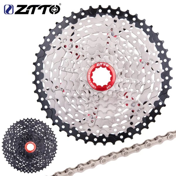 ZTTO-Cassette de 9 velocidades para bicicleta de montaña, 11-46T, cadena de bicicleta de montaña, piñones de relación amplia, rueda libre de 9 velocidades k7