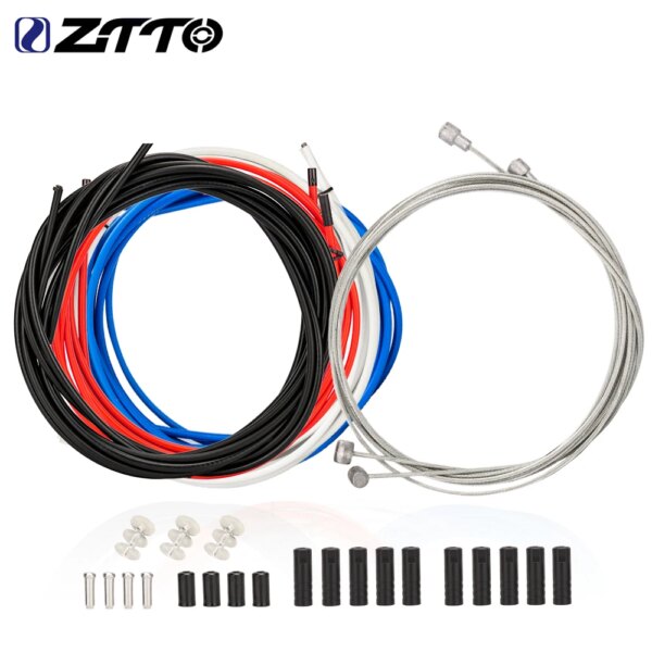 ZTTO-Juego de mangueras y cables de freno para bicicleta de montaña, BMX, Control de tracción, freno de disco en V, tapa de extremo de tubo de Cable de freno