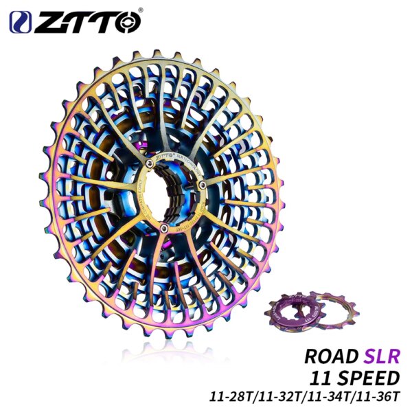 ZTTO bicicleta de grava 11 velocidades 11-36T Cassette ultraligero piñón de bicicleta de carretera colorido 11 velocidades 34T Rainbow K7 11v 32T 11-28T 105