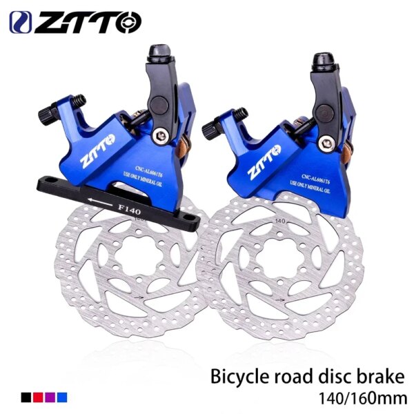 ZTTO-freno de disco de bicicleta de carretera de grava, pinzas de freno de Rotor CX de montaje plano hidráulico, almohadillas de Metal de tracción de cable mecánico CNC para bicicleta 105