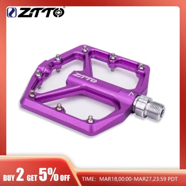 ZTTO MTB CNC aleación de aluminio Pedal plano ultraligero AM Enduro bicicleta rodamientos suaves 9/16 hilo gran área para grava JT07