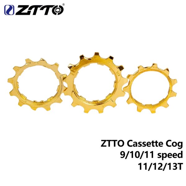 ZTTO MTB bicicleta de carretera Cassette Cog 9 10 11 velocidad 11T 12T 13T piñón dorado rueda libre engranajes reemplazos piezas de bicicleta