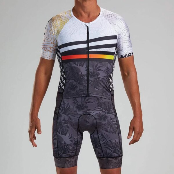 Traje de triatlón Zootekoi para Hombre, mono, Jersey, mono, Ciclismo, bicicleta, ropa contra salpicaduras, conjuntos de punto de velocidad, mono, Culotte para Hombre