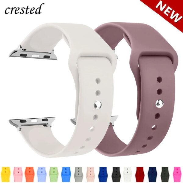 Correa para Apple Watch bandas 40mm 44mm 49mm 45mm 41mm 38mm 42mm pulsera de silicona iWatch series se 9 8 7 6 5 3 ultra 2 band