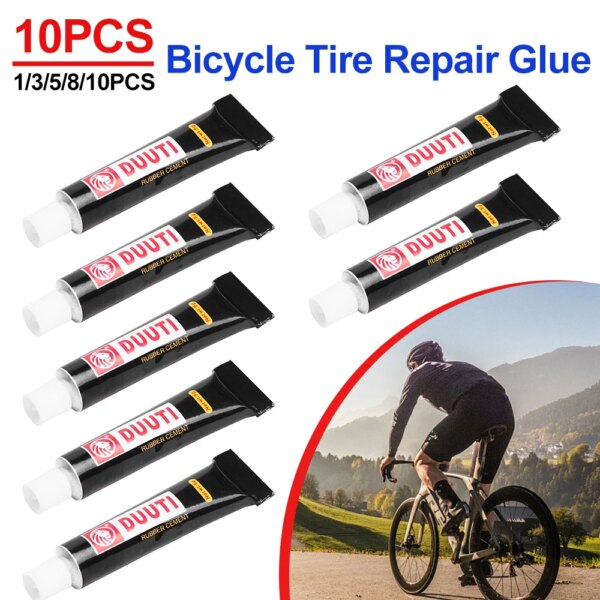Pegamento para reparación de neumáticos de bicicleta, tubo interior de neumático de bicicleta, parche de goma de cemento para perforaciones, respetuoso con el medio ambiente, no tóxico, 1-10 Uds.