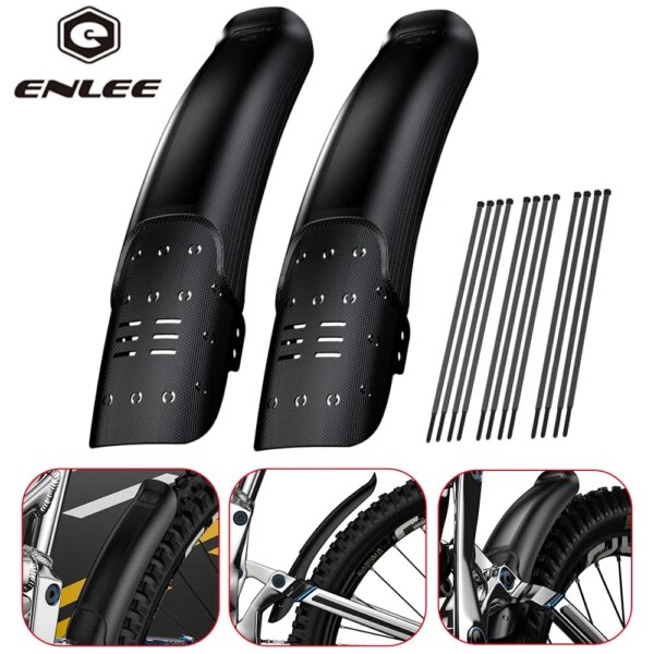 ENLEE-guardabarros de carcasa dura para bicicleta, guardabarros delantero y trasero para rueda, accesorios para bicicleta de montaña, 1/2 Uds.