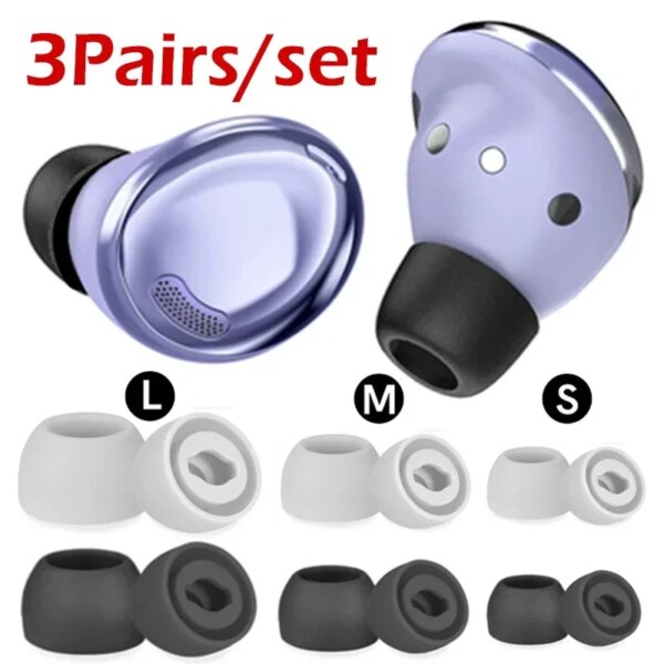 1/3 pares de almohadillas anticaída para Galaxy Buds Pro, repuesto de tapones para los oídos, almohadillas para los oídos, almohadillas de silicona para Samsung Galaxy Buds Pro