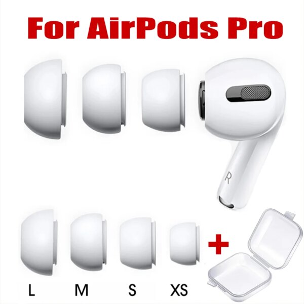 Puntas de silicona para auriculares Apple AirPods Pro 1 2, repuesto antideslizante, accesorios para los oídos, tapones para los oídos de silicona suave, 1-3 pares