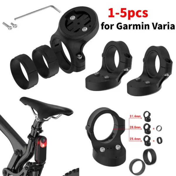 Soporte de luz trasera de bicicleta antideslizante, soporte de luz trasera de bicicleta, soporte de poste de asiento, soporte de lámpara para bicicleta, accesorios para Garmin, 1-5 uds.