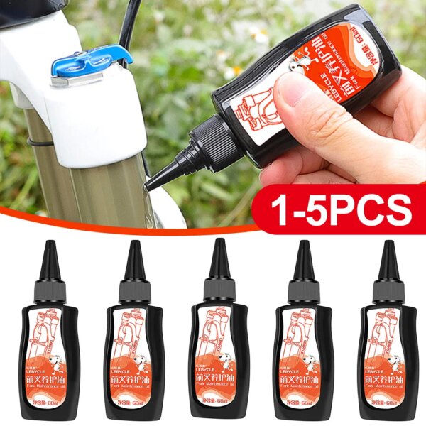 1-5 uds 60ML bicicleta de montaña amortiguador de horquilla delantera aceite amortiguador delantero y trasero aceite de silicona mantenimiento de aceite lubricante