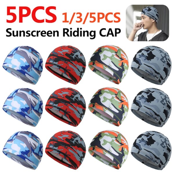 Gorra de ciclismo para hombre y mujer, protector solar a prueba de viento, para exteriores, forrado en bicicleta, deportes, secado rápido, 1-5 uds.