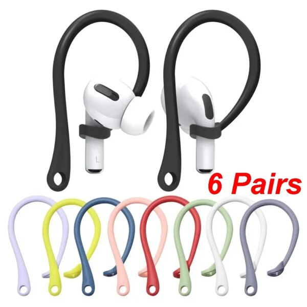 Ganchos de silicona para los oídos para Apple AirPods Pro, accesorios anticaída, soporte para auriculares Bluetooth para AirPods, 3 ganchos deportivos, 1-6 pares