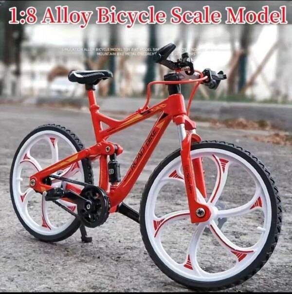 Modelo 1:8 de bicicleta de aleación, Mini bicicleta de montaña fundida a presión con bicicleta de Metal absorbente de golpes, colección de simulación, regalos, juguetes para niños