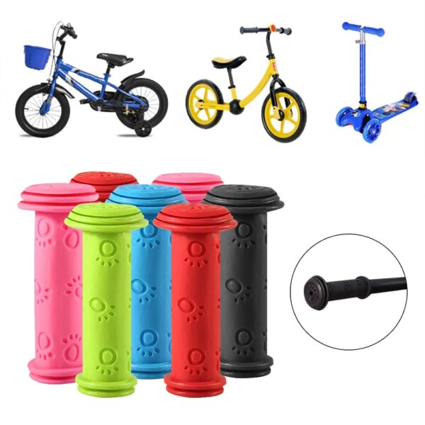 1 par de empuñaduras de goma antideslizantes para bicicleta de niño, empuñaduras de barra para manillar de bicicleta, triciclo, Scooter, mango impermeable para chico