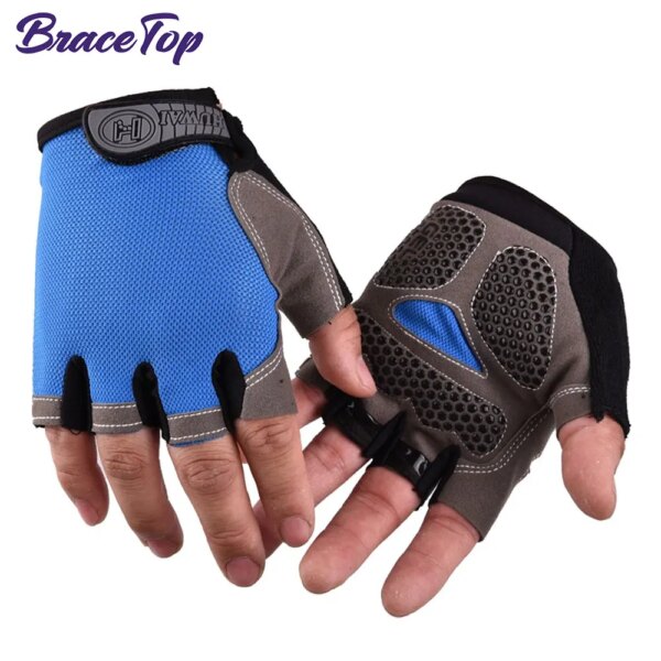 1 par de guantes de ciclismo antideslizantes, transpirables, medio guantes sin dedos, guantes deportivos para bicicleta de montaña, guantes para ciclismo, nuevos