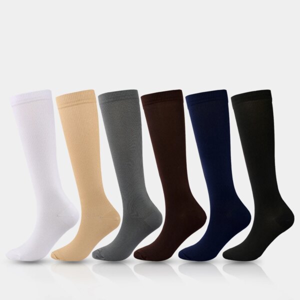 1 par de calcetines de compresión para hombre y mujer, calcetines elásticos deportivos, pierna bonita, medias para enfermera, trote, escalada, ciclismo, ejercicio de vuelo