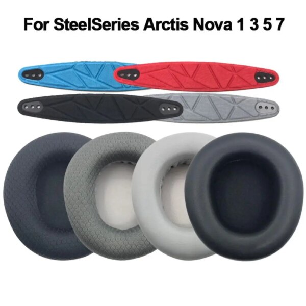 Almohadillas para oreja de espuma de repuesto, funda de cojín para Steelseries Arctis Nova 1, 3, 5, 7, auriculares para videojuegos, 1 par