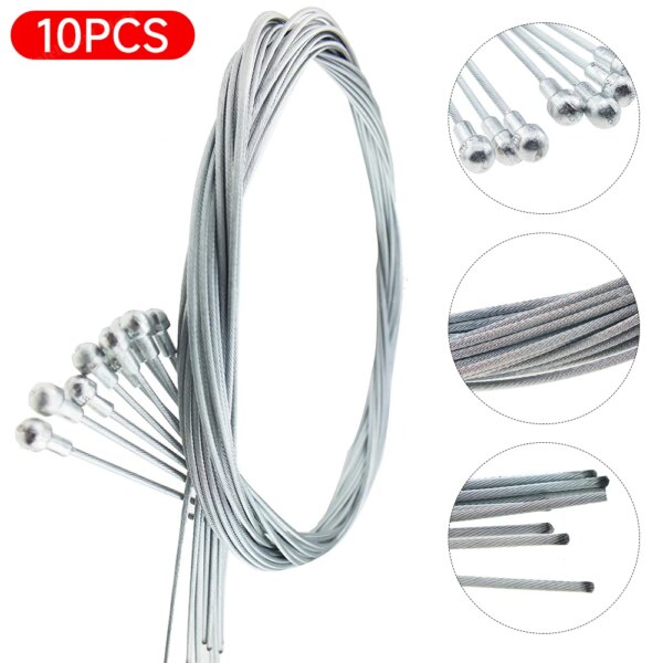 10-1 Uds 1,7 M Cable de freno de bicicleta línea de cambio funda Cable de bicicleta Cable de freno de Zinc Cable de cambios para bicicleta accesorios de bicicleta de ciclismo