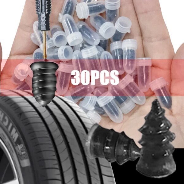 Juego Universal de reparación de neumáticos para automóviles, herramienta de reparación de perforación de neumáticos para motocicletas y bicicletas, 10/30 Uds.