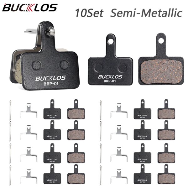 10 pares de pastillas de freno de bicicleta semimetálicas BUCKLOS pastilla de freno de disco hidráulico de bicicleta duradera pastilla de freno de bicicleta de carretera para B01S B03S B05S