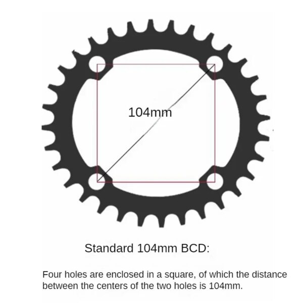 Plato ancho y estrecho redondo 104BCD para bicicleta de montaña, 104BCD, 32T, 34T, 36T, 38T, piezas de placa dentada 104 BCD