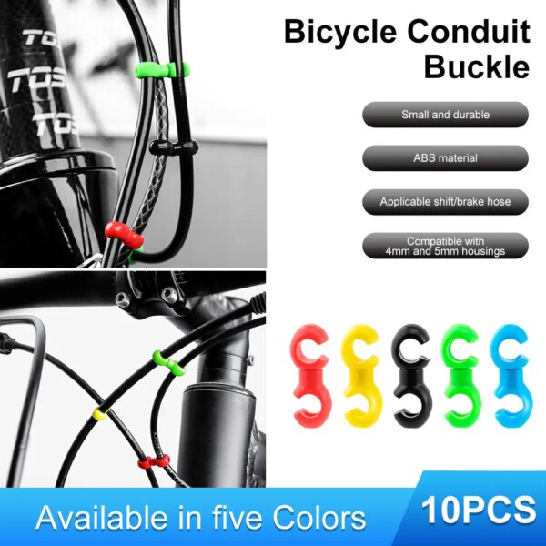 Hebilla de tubo giratoria de 360 ​​grados para bicicleta, Cable de cambio de marchas de bicicleta de montaña, Clips de freno estilo S, hebilla de almacenamiento, 10 Uds.