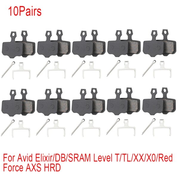 Pastillas de freno de disco de bicicleta, 10 pares, para Avid Elixir R/CR/CR-MAG/E1/3/5/7/9 SRAM RED FORCE AXS Level T/TL X0 XX DB1/3/5 MTB