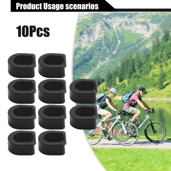 Clips en C para bicicleta, hebilla de freno, carcasa de Cable, tubo de manguera, abrazadera de plástico, accesorios de bridas para cables de tubo de aceite, 10 Uds.