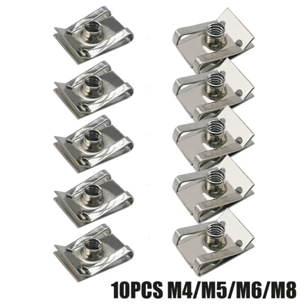 10 Uds M8 M6 M5 M4 Clips tipo U con rosca 8mm 5mm 6mm 4mm Tuercas de lengüeta para coche motocicleta Scooter ATV ciclomotor accesorios de motocicleta