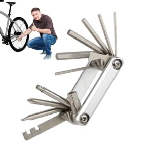 Kit de herramientas de reparación de bicicletas 12 en 1, multiherramienta portátil para MTB, destornilladores de radios hexagonales, palanca de neumáticos, llave Allen, Mini ciclismo