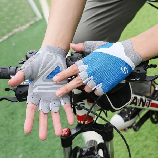 Guantes antideslizantes para ciclismo para hombre, guantes deportivos transpirables a prueba de golpes, guantes antisudor para bicicleta, equipo de ciclismo