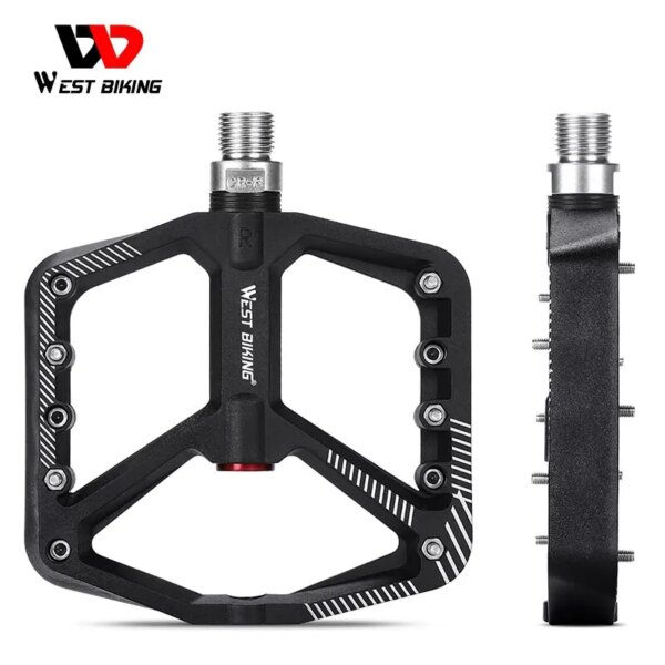 WEST BIKING-pedales de nailon ultraligeros, antideslizantes, para montaña, MTB, BMX, rodamientos planos sellados, accesorios para ciclismo