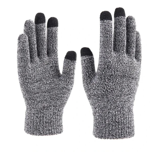 Guantes de invierno tejidos para hombre, guantes antideslizantes con dedos completos y cálidos para pantalla táctil, para ciclismo, correr, conducir, senderismo, Camping, manopla de trabajo