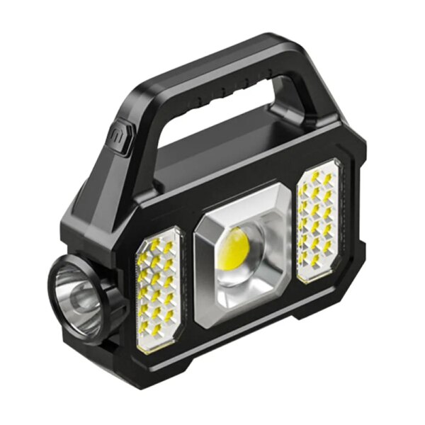 Linternas Led de alta potencia, luz de trabajo para acampar recargable, luz portátil multifuncional, carga Solar, 6 modos de iluminación