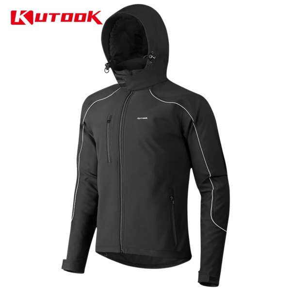 INBIKE chaqueta de ciclismo de invierno para hombre, chaquetas cortavientos térmicas cálidas para hombre, abrigo para hombre, ropa de bicicleta de Motor a prueba de viento con capucha