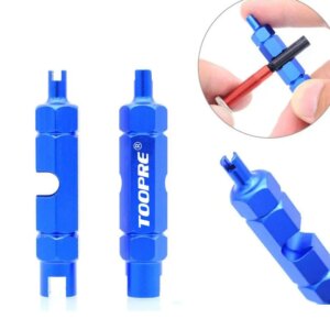 Herramientas de desmontaje de núcleo de válvula, llave de boquilla para neumático de bicicleta, llave de desmontaje portátil de doble cabezal, Herramientas de reparación de bicicletas