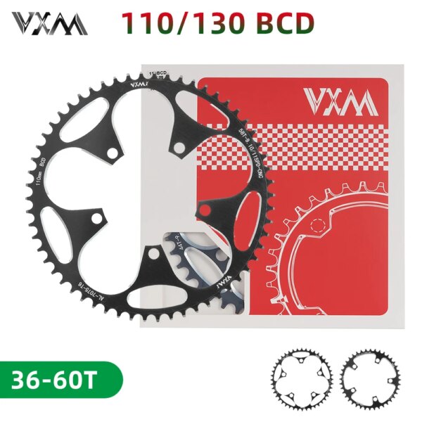 VXM 110 130 BCD plato 36T 38T 40T 42T 46T 50T corona de bicicleta de carretera de estrella ancha estrecha 5 pernos estrella delantera para bicicleta plegable