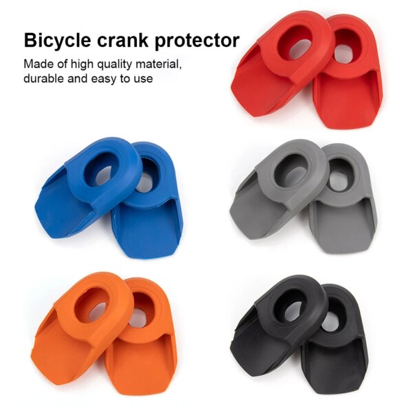 Protector de brazo de manivela de bicicleta, cubierta de tapa de bielas de bicicleta de montaña de silicona, accesorio portátil reutilizable para botas para el aire libre, 2 uds.