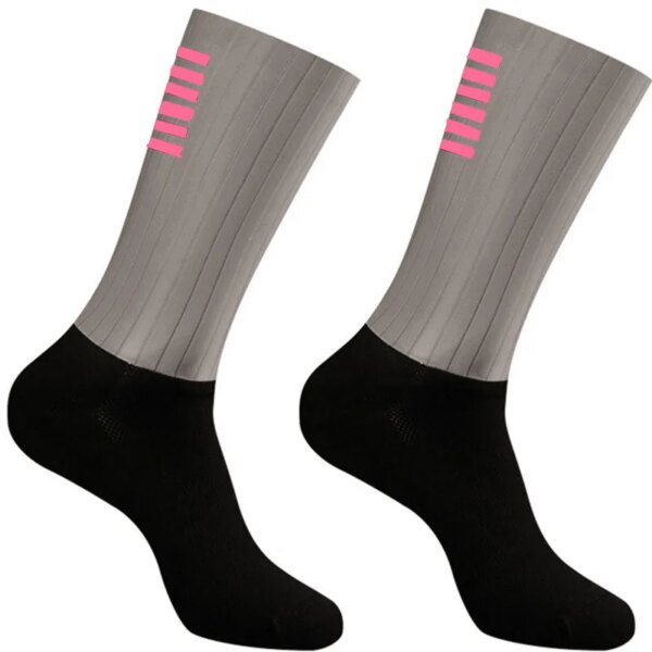 Calcetines antideslizantes de silicona para verano, Calcetines aerodinámicos para ciclismo, Calcetines deportivos para hombre, Calcetines para correr y bicicleta