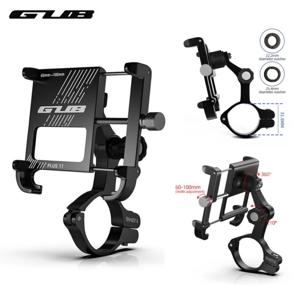 GUB PLUS 11 soporte giratorio para teléfono de bicicleta para teléfono inteligente de 3,5-6,8 pulgadas ajustable para bicicleta de carretera MTB bicicleta eléctrica