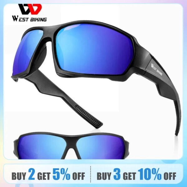 WEST BIKING-gafas de sol polarizadas HD para hombre y mujer, gafas para deportes al aire libre, pesca, protección UV 400, gafas de montaña para carretera