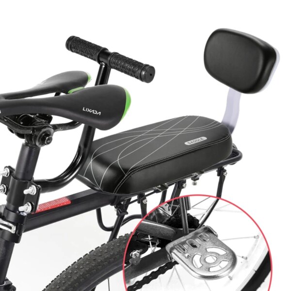 Piezas de accesorios para Bicicleta, asiento trasero para Bicicleta, asiento para niños con respaldo y mango, reposabrazos y Pedal